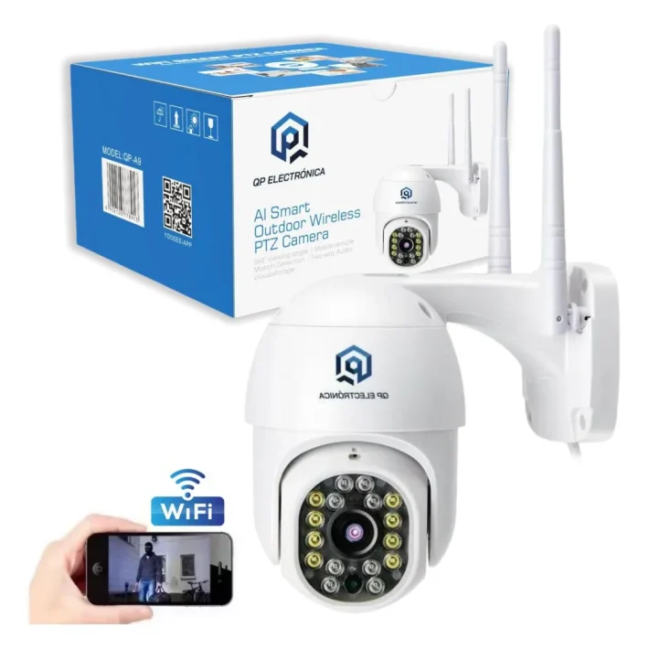 Camara Seguridad Ip Wifi Exterior Qp Modelo A9 Color Blanco