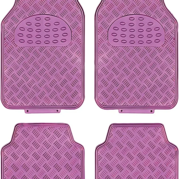 Piso Metalizado 4 Piezas Color Rosado
